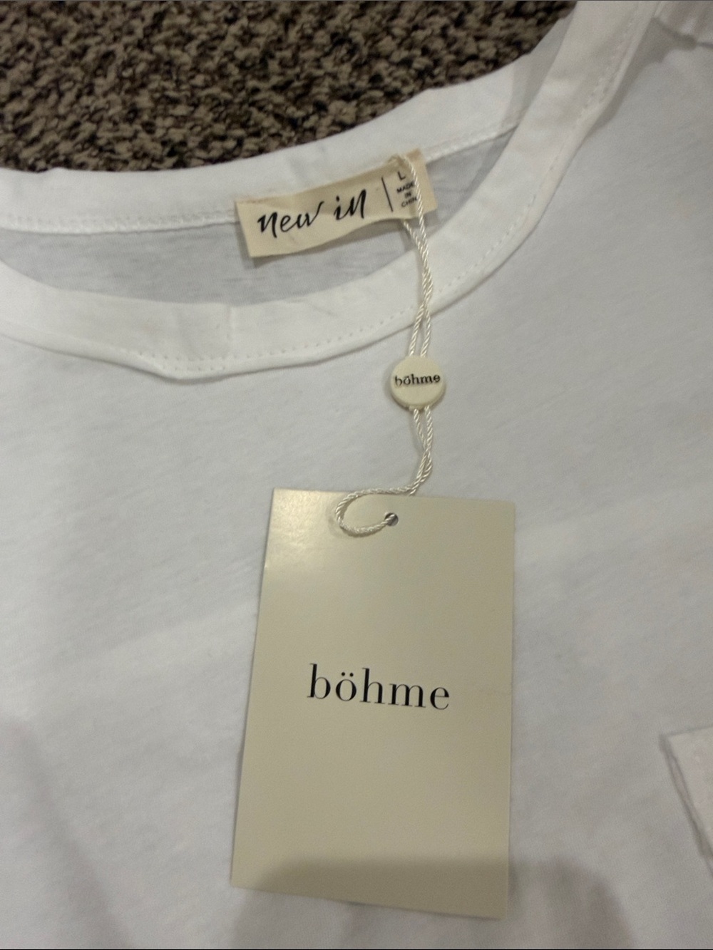 bohme White Boxy Short-Sleeve Pocket Tee - Picture 2 of 7